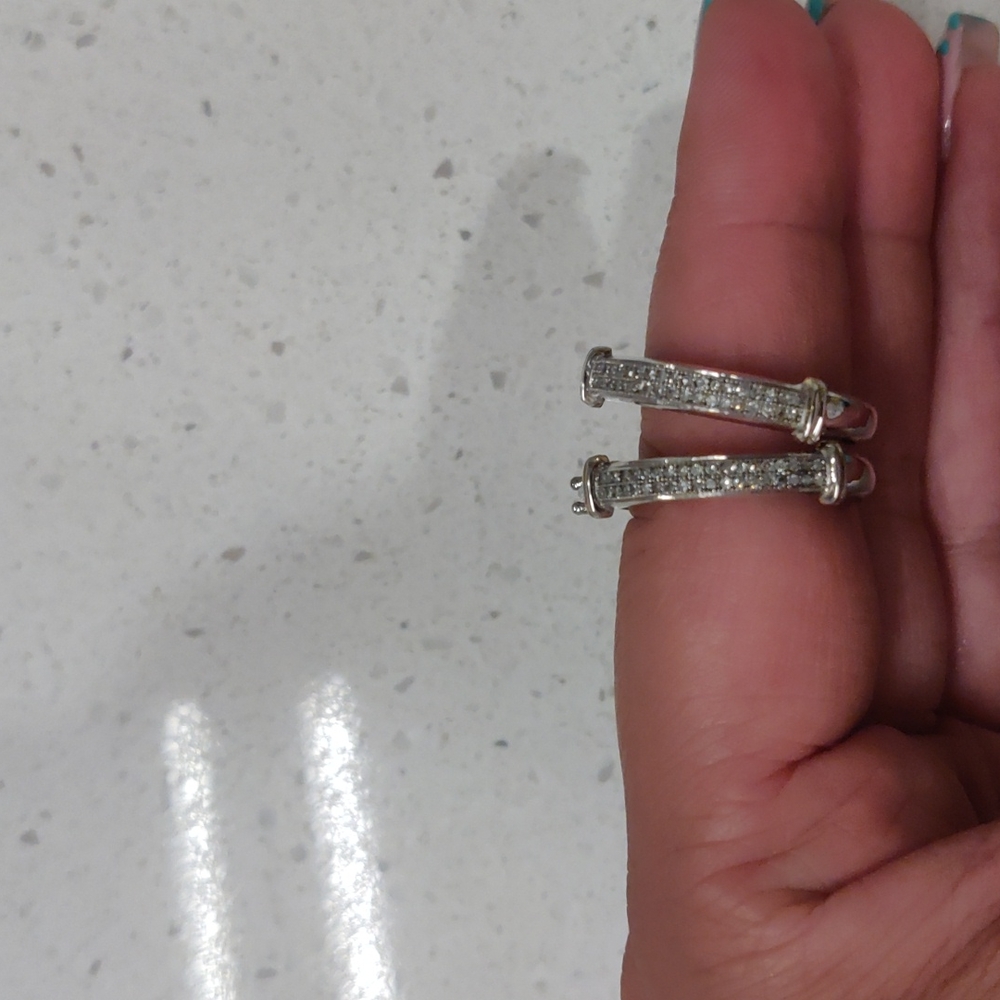 Diamond gold hoop earrings
